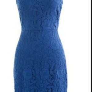 NWT J. Crew Cobalt Blue Lace Overlay Dress